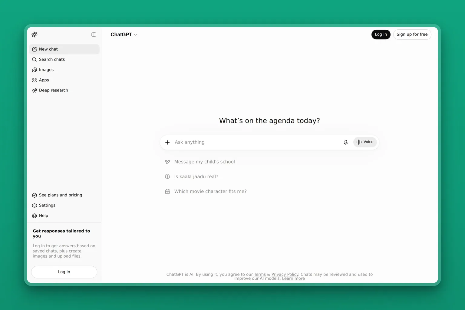 ChatGPT interface drafting a small-business document