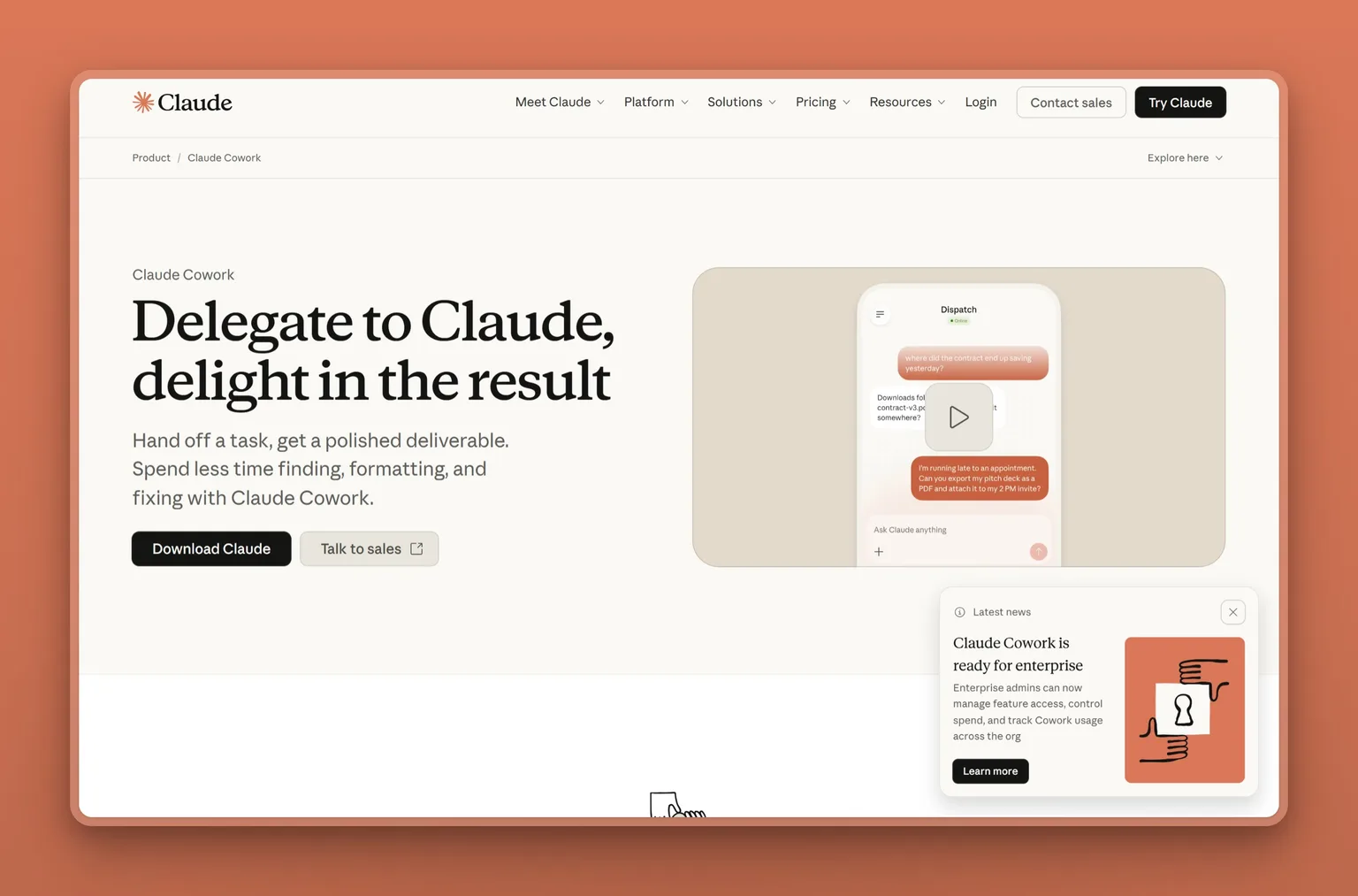 Claude Cowork interface showing step-by-step multi-step task execution with sub-agents reviewing files and documents for knowledge work handoff