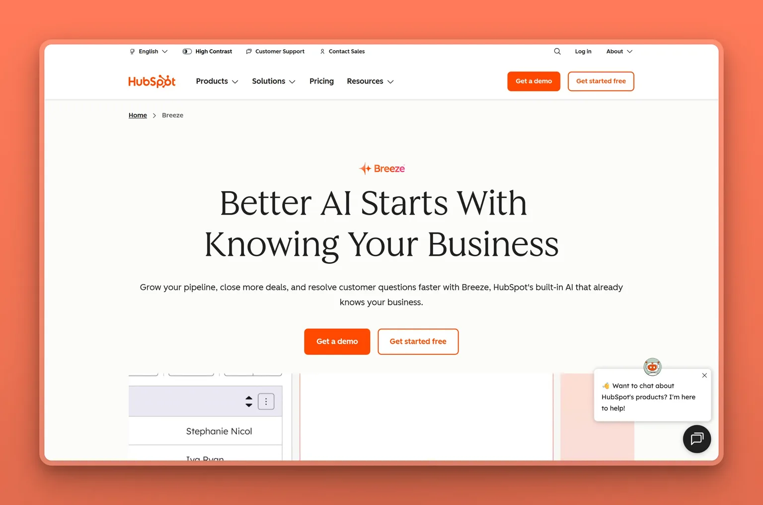 HubSpot CRM with Breeze AI for a small business