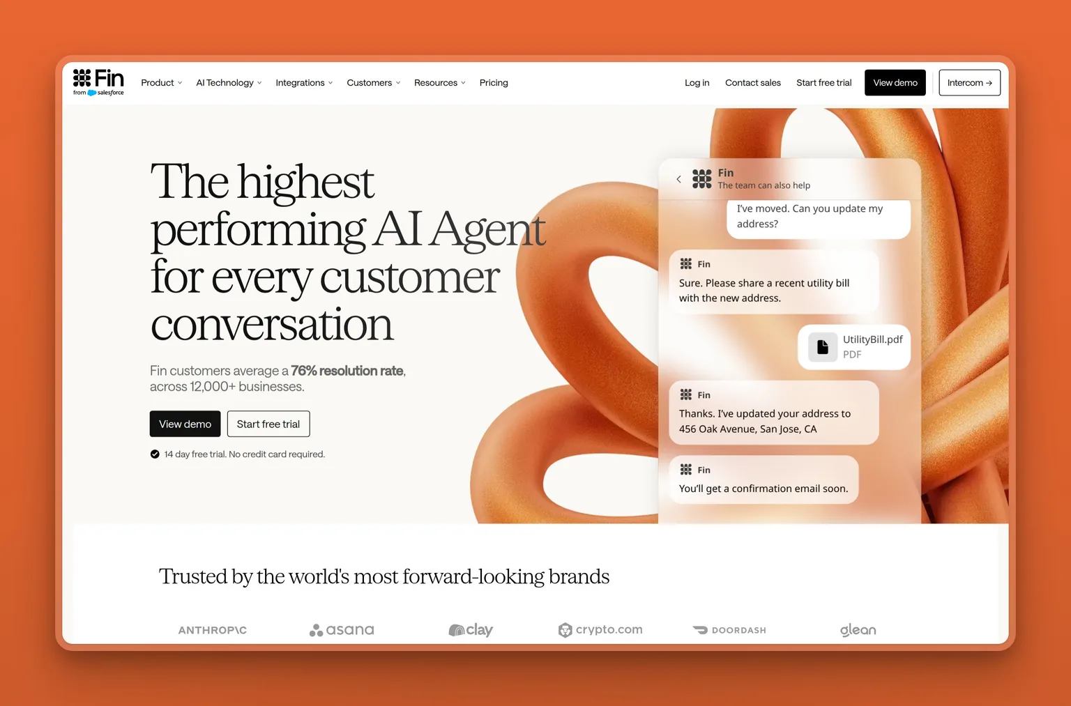 Fin by Intercom outcome-based AI agent for customer support