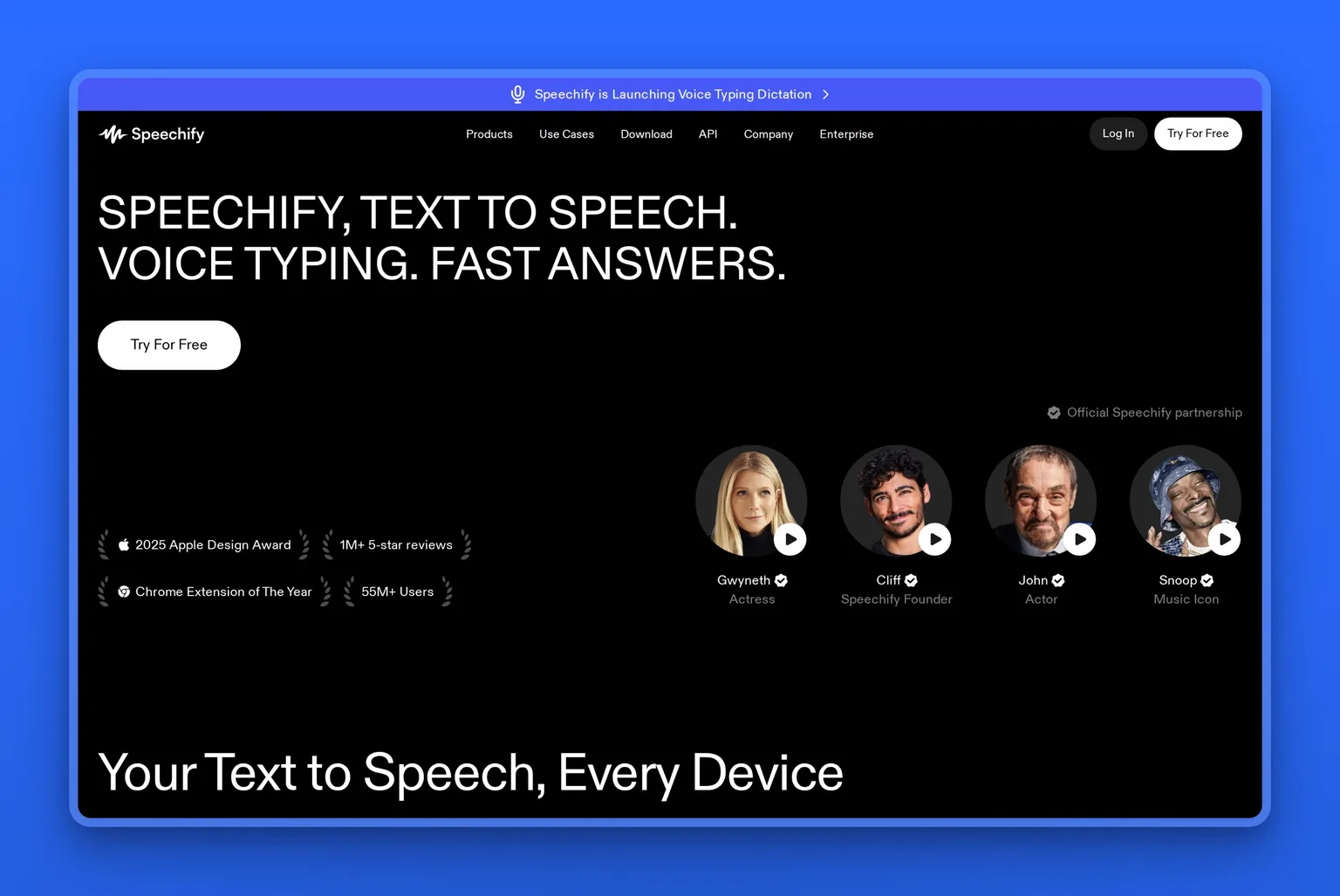 Speechify reading a document aloud with synchronized word highlighting
